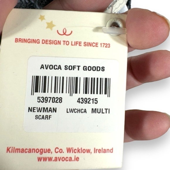 Avoca The Mill Lambswool Cashmere Chenille Blend Striped Scarf, Grey/Purple - Picture 7 of 11